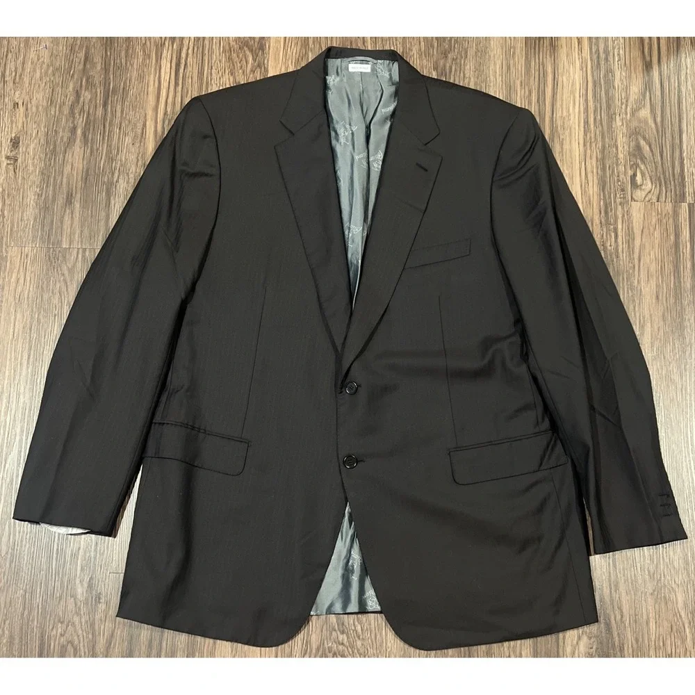 Brioni Super 150s Parlamento Size 48L In Black Brownish Made In Italy READ NOTES